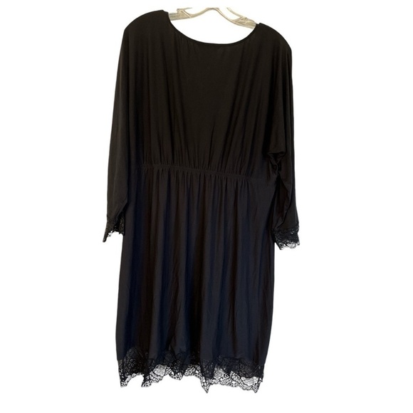 SOMA knit lace mini dress in jersey fabric. Black size XL - Picture 6 of 6
